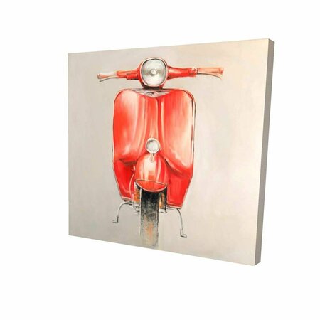 FONDO 12 x 12 in. Small Red Moped-Print on Canvas FO2791182